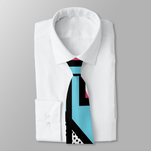 抽象的な80sメンフィスのポップアートのスタイルのグラフィック ネクタイ (タイ)