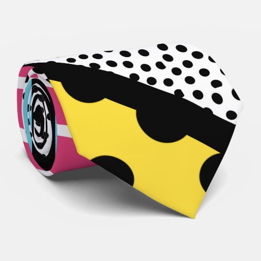 抽象的な80sメンフィスのポップアートのスタイルのグラフィック ネクタイ (ロール)