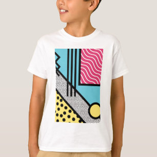 抽象的な80sメンフィスのポップアートのスタイルのグラフィック tシャツ
