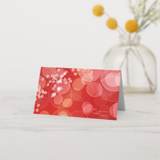 抽象的な《写真》ぼけ味ラブテクスチャ プレイスカード (正面)