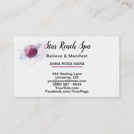 *~*抽象的なCosmoは水彩画の空の宇宙を主演します 名刺 (裏面)