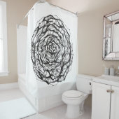 抽象的なOrnamentalは上がりました シャワーカーテン (インサイチュ)