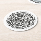 抽象的なOrnamentalは上がりました ラウンドペーパーコースター (アングル)