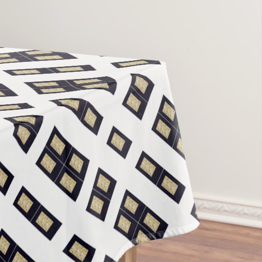 抽象的なWindowsの金ゴールドの黒のテーブルクロス テーブルクロス (インサイチュ)