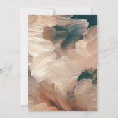 抽象的にペイントされたモダンなターコイズクリームテラコッタのシックなデザイン 招待状 (裏面)