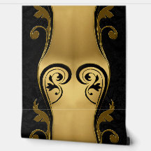 抽象的はブラック&ホワイトで金ゴールドアクセントを搭載