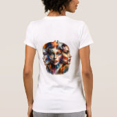 抽象的キュビスト三面女性Tシャツ Tシャツ (裏面)