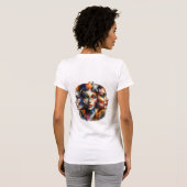 抽象的キュビスト三面女性Tシャツ Tシャツ (裏面フル)
