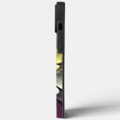 抽象的モダン パープルカーキグレー フラクタルフラワー Case-Mate iPhoneケース (裏面 / 左)