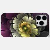 抽象的モダン パープルカーキグレー フラクタルフラワー Case-Mate iPhoneケース (裏面 (横))