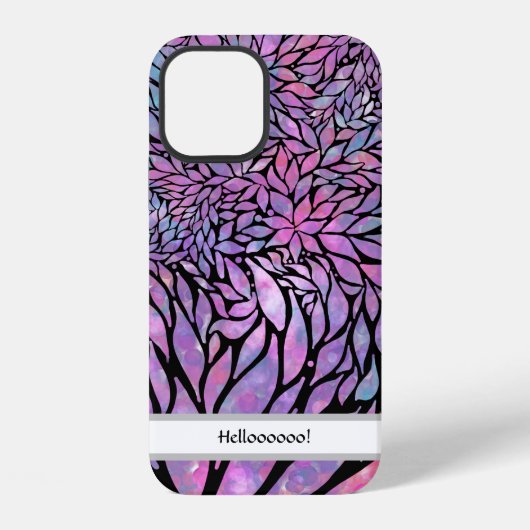 抽象的印象派の葉 iPhoneケース (裏面)