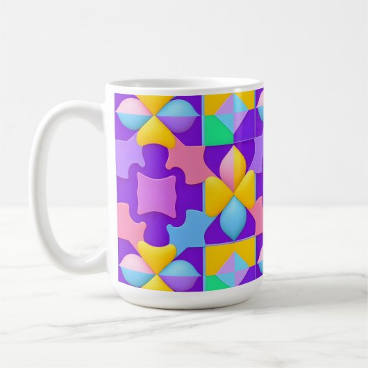 💙 抽象的幾何学モダンデコールギフト 💙 コーヒーマグカップ (左)