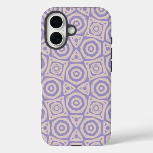 抽象的幾何学模様 パープルとクリーム Case-Mate iPhoneケース (裏面)
