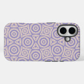 抽象的幾何学模様 パープルとクリーム Case-Mate iPhoneケース (裏面 (横))