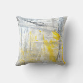 「抽象的概念」の灰色および黄色の抽象美術 クッション (裏面)