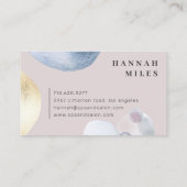 抽象的水彩ブラシ ゴールドネービーブルー 名刺 (裏面)