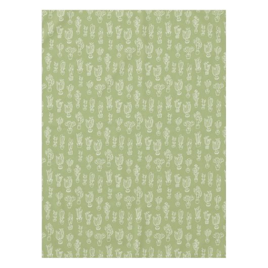 抽象的表現主義のサボテンの線画パターン テーブルクロス (正面)