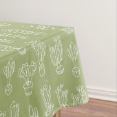 抽象的表現主義のサボテンの線画パターン テーブルクロス (インサイチュ)