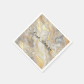 抽象的金ゴールドオンブラック&ミックスマーブル質感 スタンダードカクテルナプキン (角)