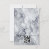 抽象的金ゴールドオンブラック&ミックスマーブル質感 出欠カード (裏面)