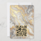 抽象的金ゴールドオンブラック&ミックスマーブル質感 招待状 (裏面)