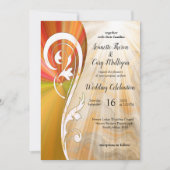 抽象的金ゴールドオンブラック&ミックスマーブル質感 招待状 (正面)