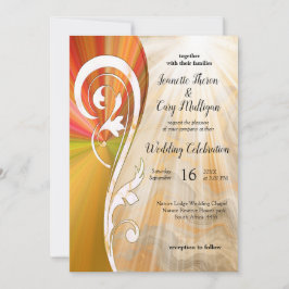 抽象的金ゴールドオンブラック&ミックスマーブル質感 招待状