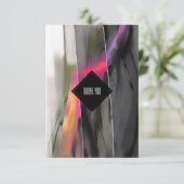 抽象絵画の誕生日カードに感謝 招待状 (スタンド正面)