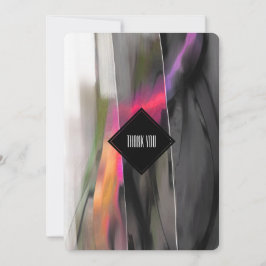 抽象絵画の誕生日カードに感謝 招待状