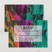 抽象絵画 アクリル RSVP カード (正面/裏面)