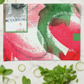 抽象美術のコラージュ、混合メディアおよび水彩画2 キッチンタオル (折り畳み)