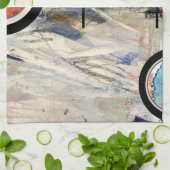 抽象美術のコラージュ、混合メディアおよび水彩画3 キッチンタオル (折り畳み)