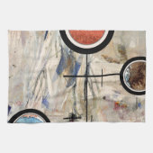 抽象美術のコラージュ、混合メディアおよび水彩画3 キッチンタオル (横)