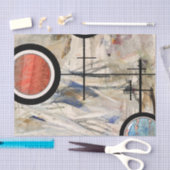 抽象美術のコラージュ、混合メディアおよび水彩画3 薄葉紙 (クラフト)