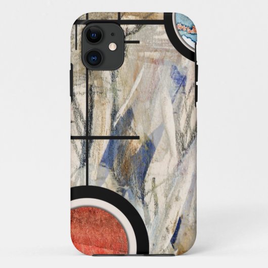抽象美術のコラージュ、混合メディアおよび水彩画3 Case-Mate iPhoneケース (裏面)
