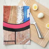 抽象美術のコラージュ、混合メディアおよび水彩画4 キッチンタオル (四つ折り)