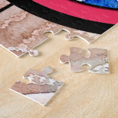 抽象美術のコラージュ、混合メディアおよび水彩画4 ジグソーパズル (側面)