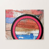 抽象美術のコラージュ、混合メディアおよび水彩画4 ジグソーパズル (横)