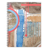 抽象美術のコラージュ、混合メディアおよび水彩画5 ノートブック (正面)