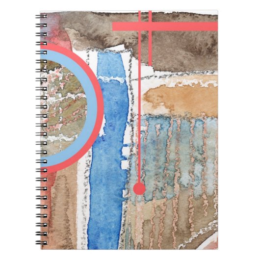 抽象美術のコラージュ、混合メディアおよび水彩画5 ノートブック (正面)