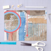 抽象美術のコラージュ、混合メディアおよび水彩画5 薄葉紙 (クラフト)