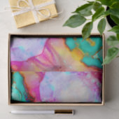 抽象美術のピンクのヒスイ緑のオパールのティッシュペーパー 薄葉紙 (ギフト)