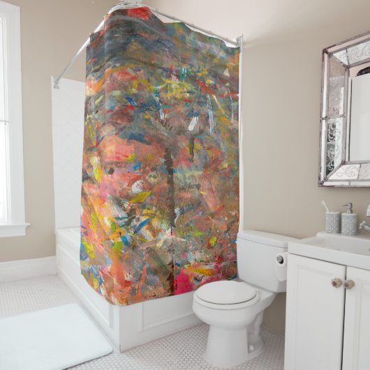 抽象美術のペンキの軽打のカラフル シャワーカーテン (インサイチュ)