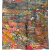 抽象美術のペンキの軽打のカラフル シャワーカーテン (正面)