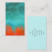 抽象美術の空の火の溶岩の赤いオレンジターコイズ 名刺 (正面/裏面)