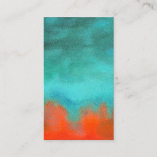 抽象美術の空の火の溶岩の赤いオレンジターコイズ 名刺 (正面)