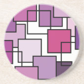 抽象美術の紫色の正方形 コースター (正面)