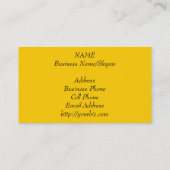 抽象美術の絵画の滴りの（ばちゃばちゃ）跳ねるの黄色ブラウン 名刺 (裏面)