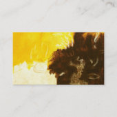 抽象美術の絵画の滴りの（ばちゃばちゃ）跳ねるの黄色ブラウン 名刺 (正面)