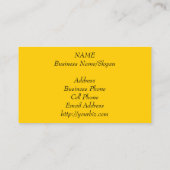 抽象美術の絵画の滴りの(ばちゃばちゃ)跳ねるの黄色ブラウン 名刺 (裏面)